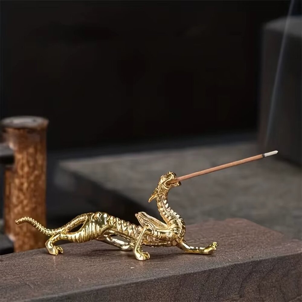 Metal Gold Dragon Incense Stick Burner Dragon Incense Holder Mini Sandalwood Cen